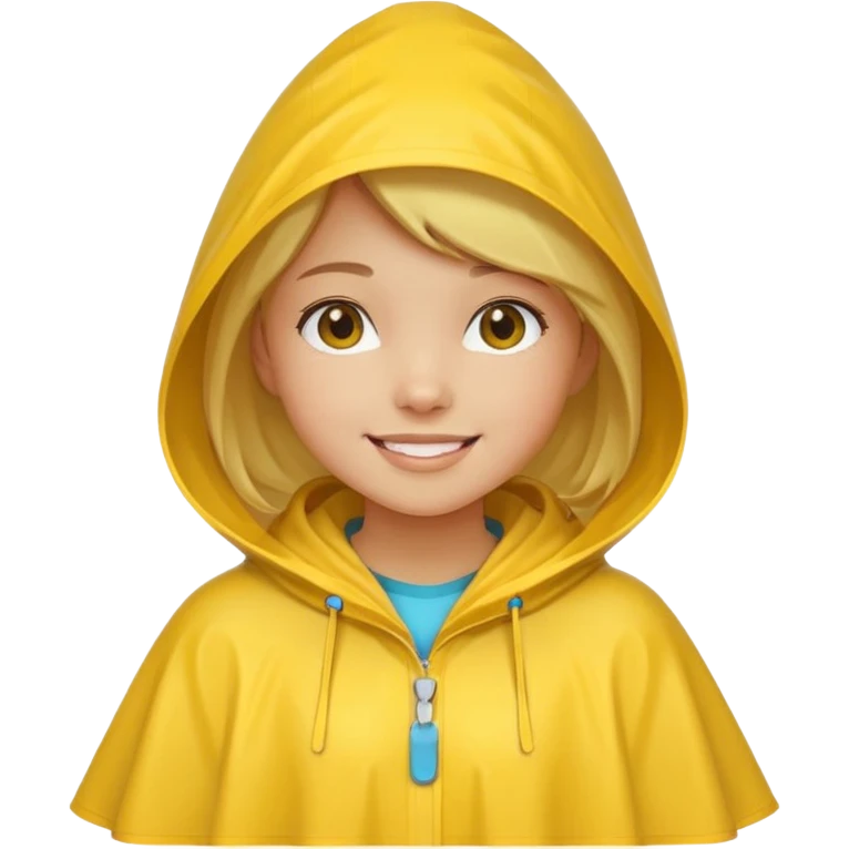 girl with rain poncho emoji