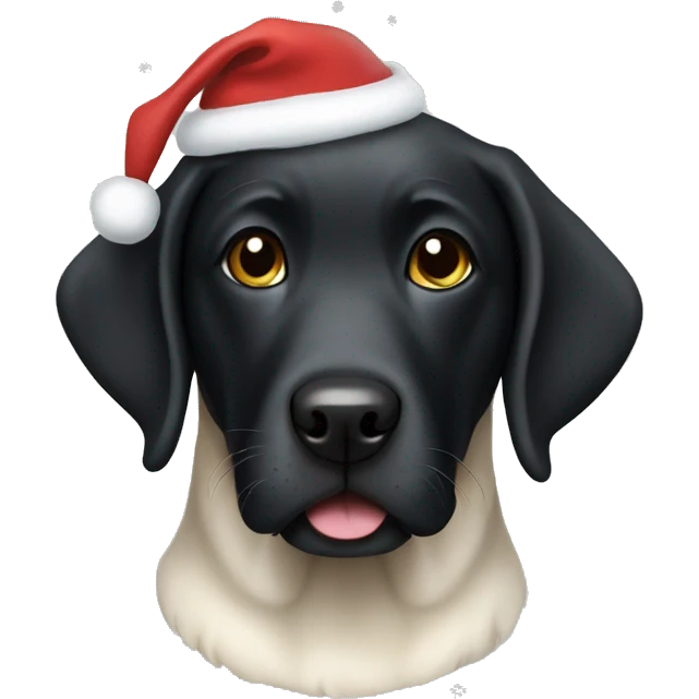 Christmas Dog black Lab emoji