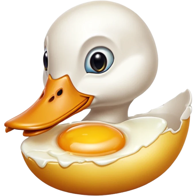 Duck eating egg emoji