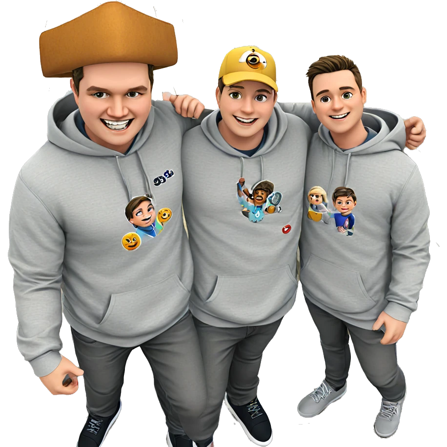 smiling boys in casual outfits emoji