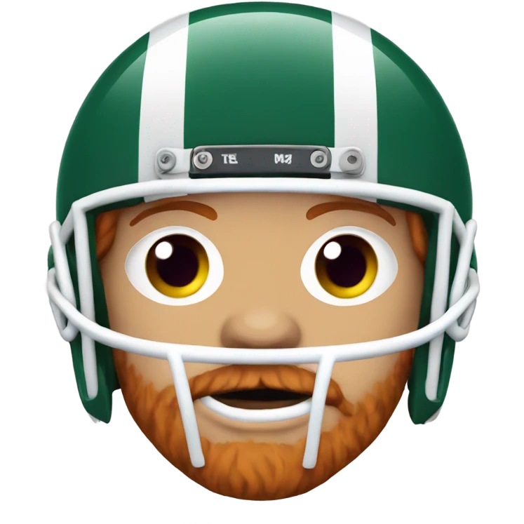 Redhead jesus playing American football wearing purple and silly face emoji