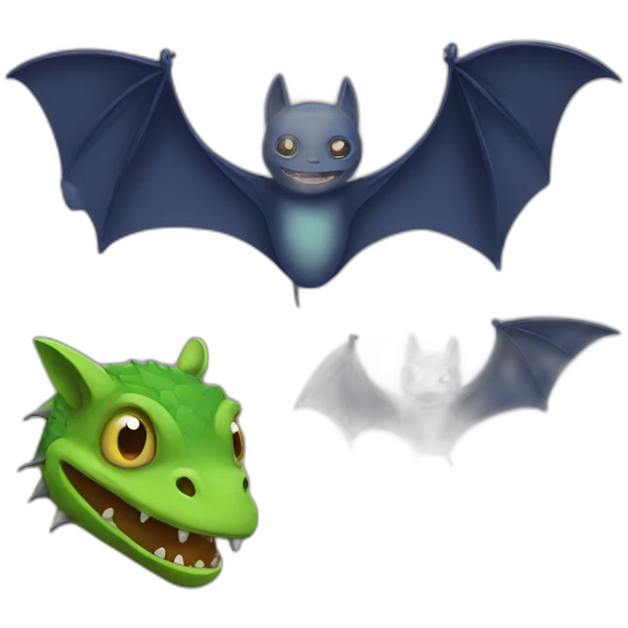 A bat whit a lezard emoji