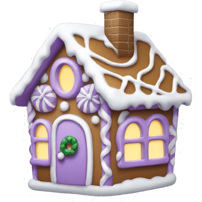 Cosy light purple gingerbread house  emoji