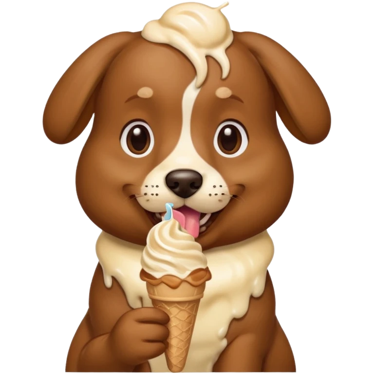 dog eating icecream emoji