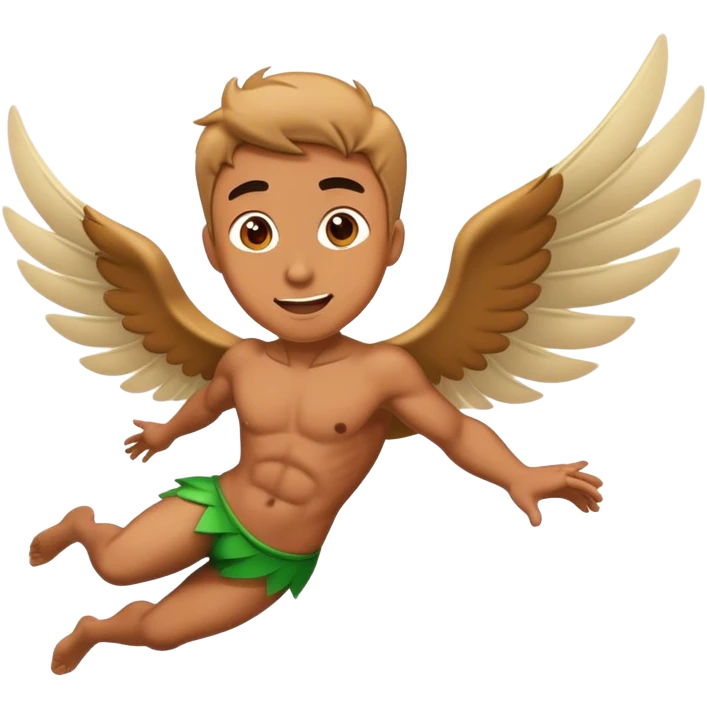 A man flying emoji