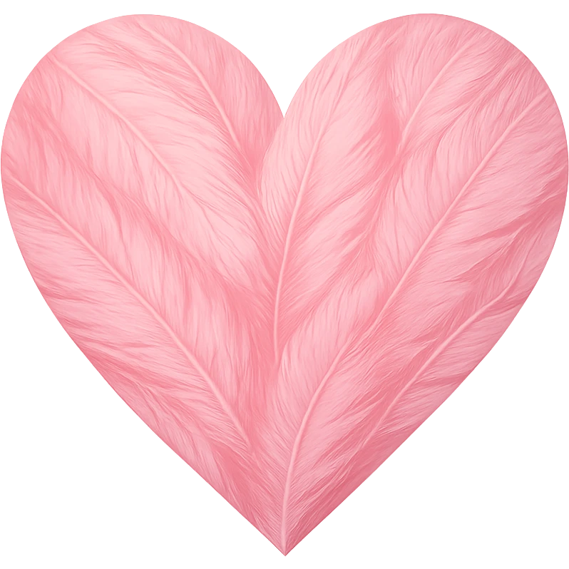 heart with a pink feather texture, clean digital illustration, no background emoji
