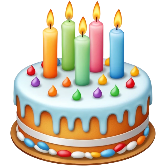 ￼ cake with three candles for a girl emoji