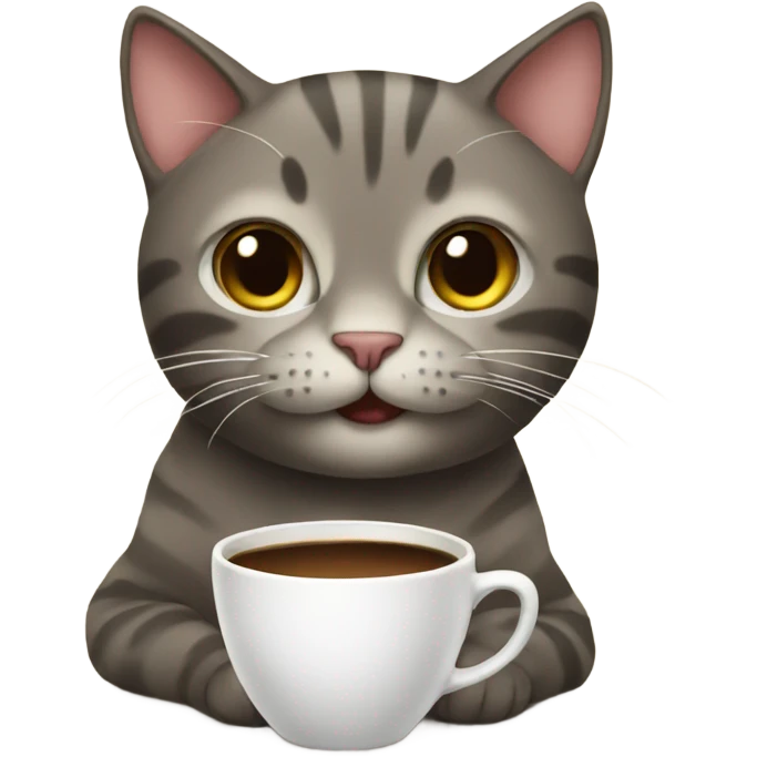 Cat with coffee  emoji