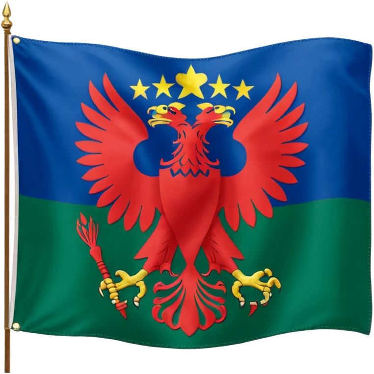 Зеленый сверху до середины синий снизу д  сиридины флаг с красным колесом в середине  emoji