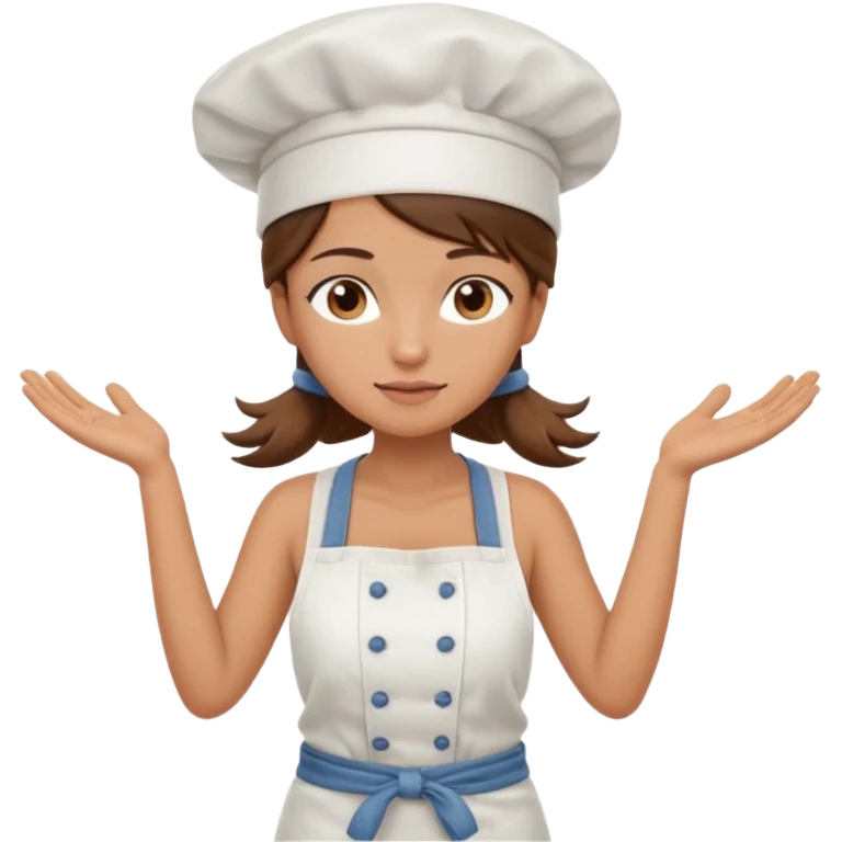 Sexy Full body  pretty
Long brown hair brown eyed female chef wearing white tank top, denim shorts and chef hat arms folded emoji