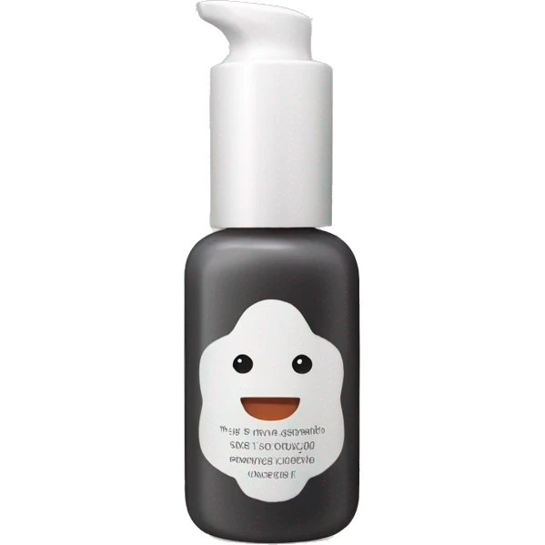 tiny facial exfoliant bottle with label emoji