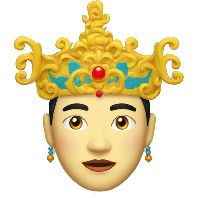 Yellow Peking Opera Head Crown emoji