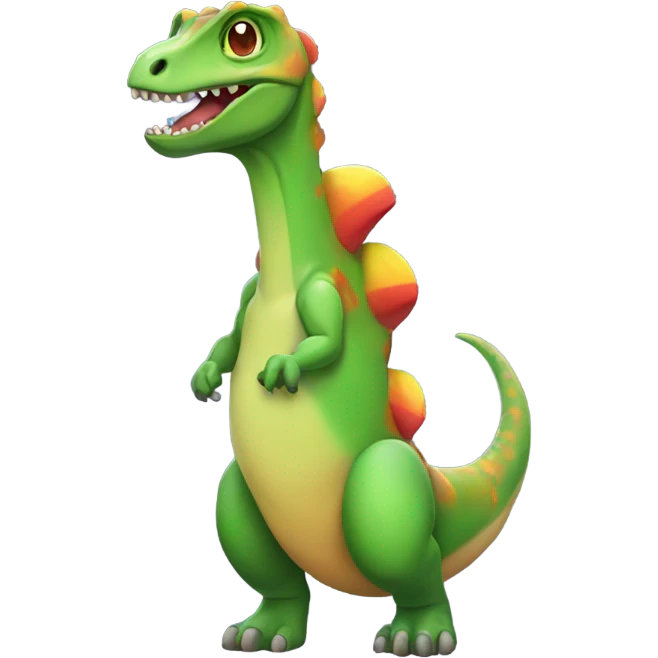 Dino with a lizard on head emoji