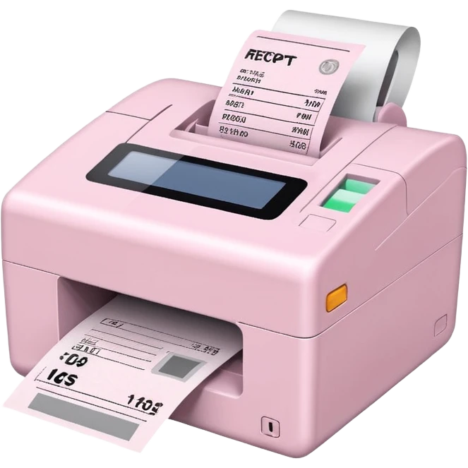 Pale Pink Tax receipt machine Printer emoji
