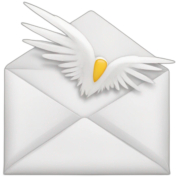 white envelope with wings emoji