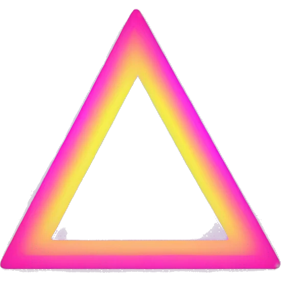 Triangle careful neon color emoji