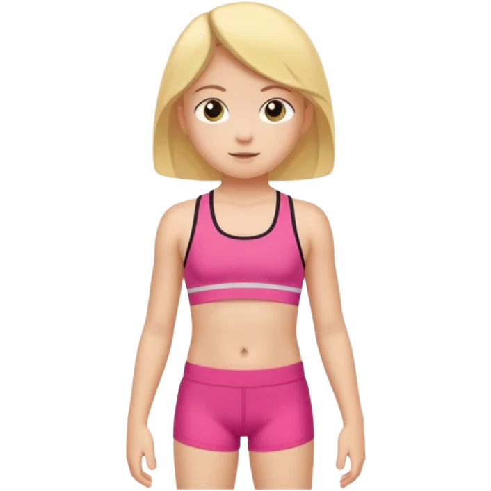 prepubescent flat-chested child girl in a sports bra emoji