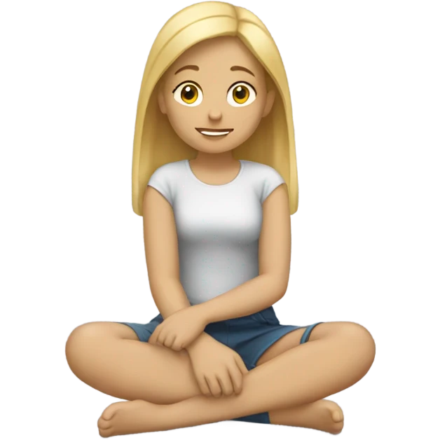 Blonde girl hands on knees emoji