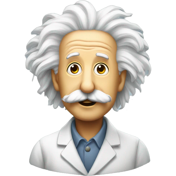 Einstein with a bulb emoji