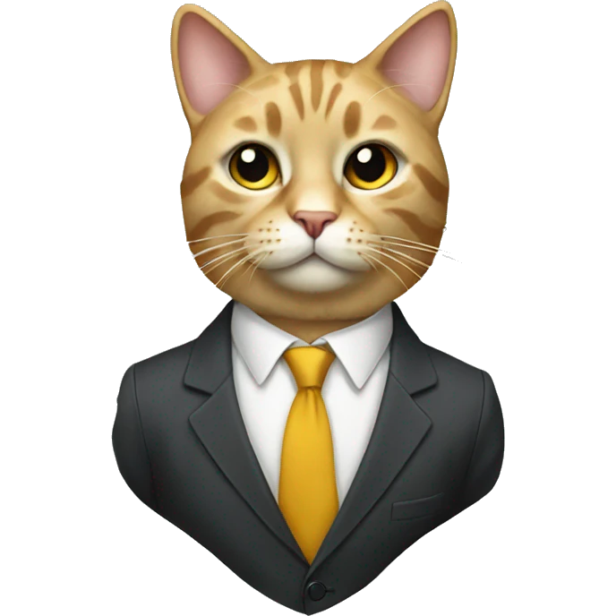 realistic cat wearing a suit emoji
