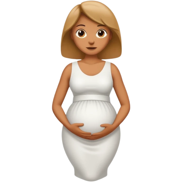  tan woman with inflated belly emoji