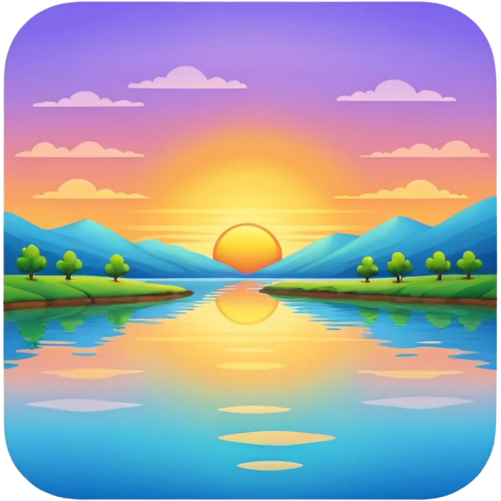 nature, sunrise on a river emoji