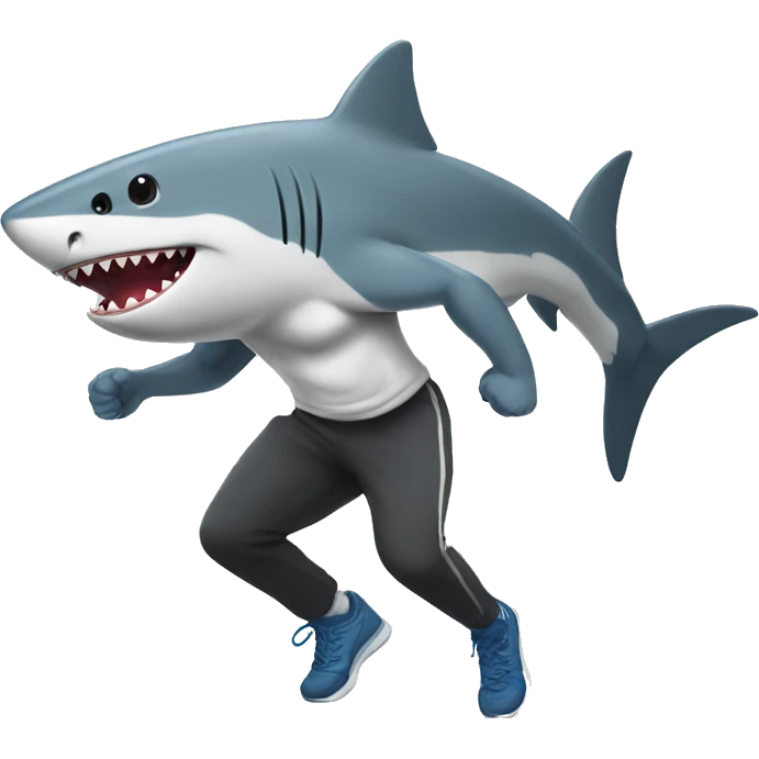 Shark doing gym emoji
