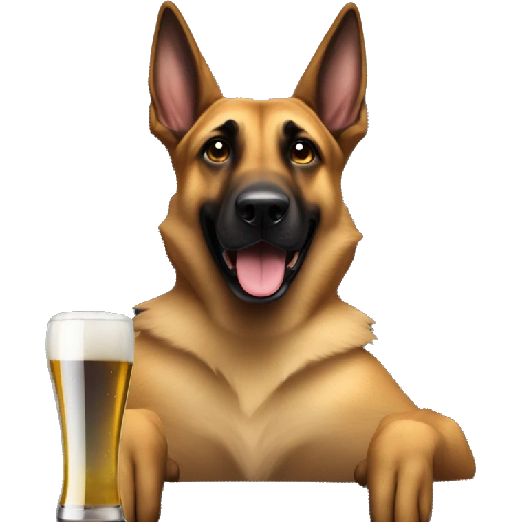 Malinois qui bois une bière sur un fauteuil  emoji