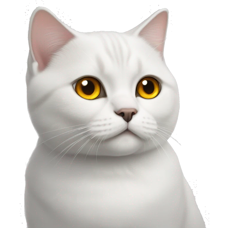 White British shorthair cat with amber eyes  emoji