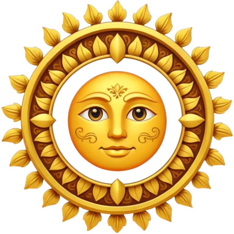 sun with Slavic-style patterns emoji