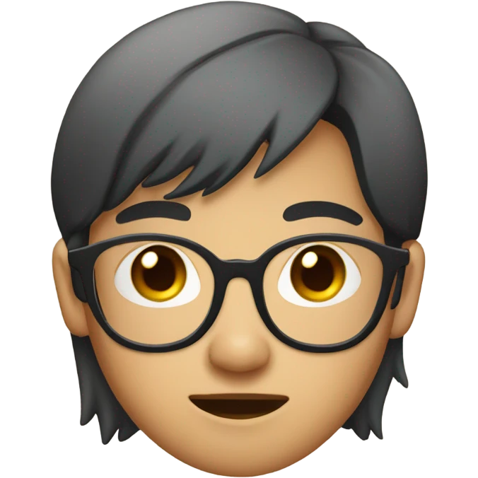 Asian with pimples and glasses emoji