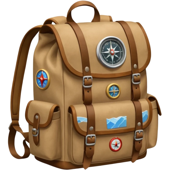 backpack with many exploring items emoji