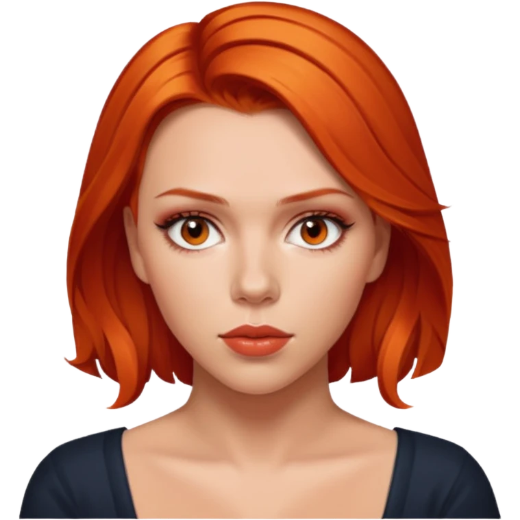 scarlett johansson, orange red emoji