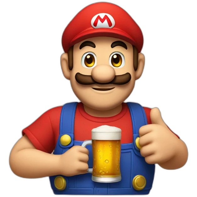 mario holding beer emoji