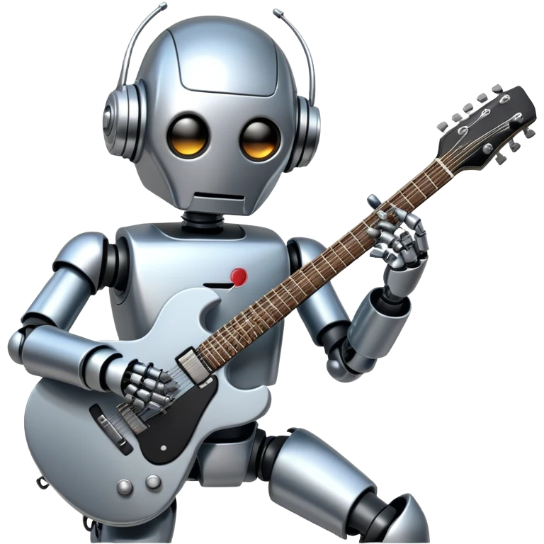 Robot playing guitar emoji