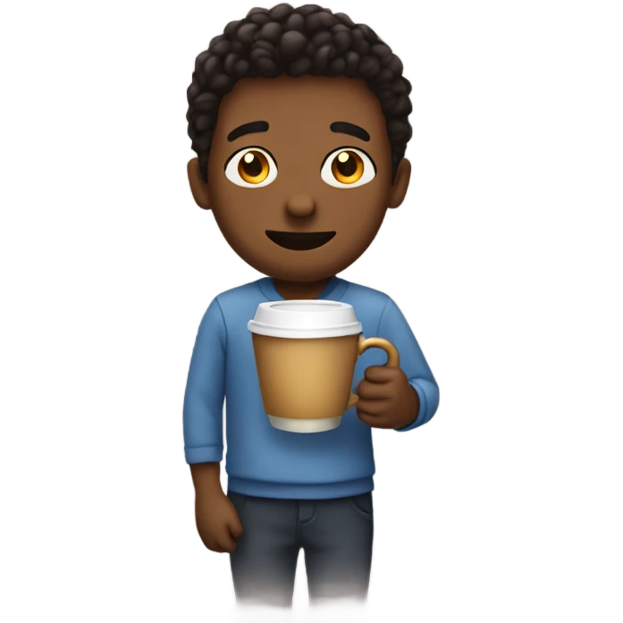 Gavin holding a cup of coffee emoji