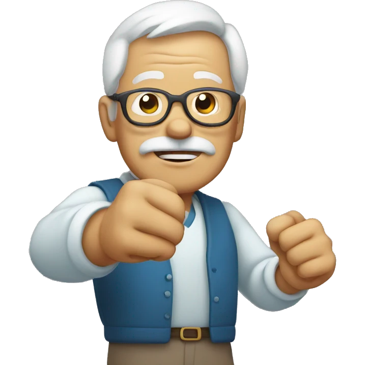 Grandpa shaking fist emoji
