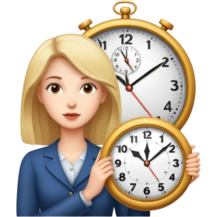 Woman with a clock emoji