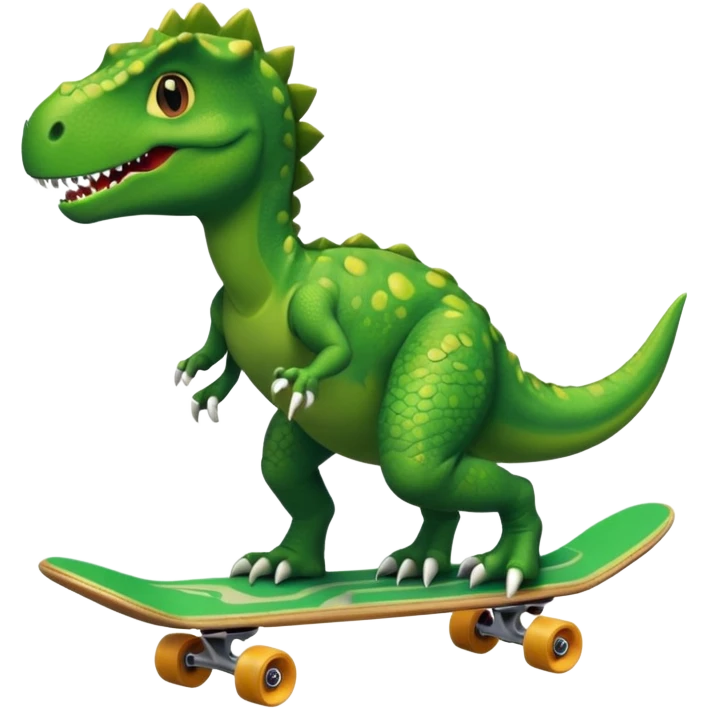 Dinosaur on a skateboard emoji