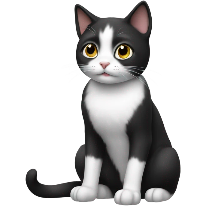 A black and white cat emoji