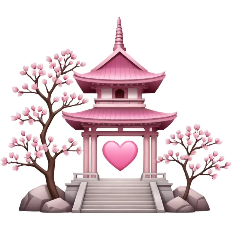 sakura heart with a temple emoji
