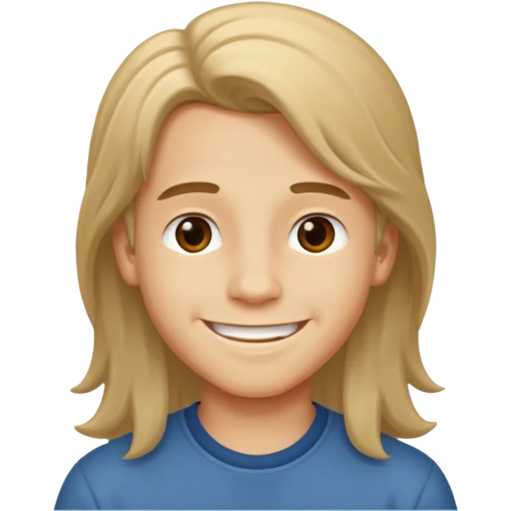Niño con pelo largo emoji