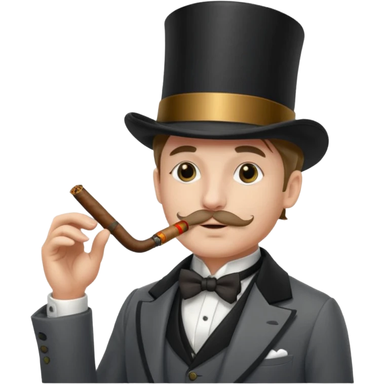 a sophisticated gentleman with a top hat, monocle and cigar emoji