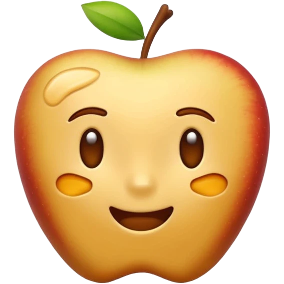 bitten Yema de Ávila showing soft interior, apple-style emoji emoji