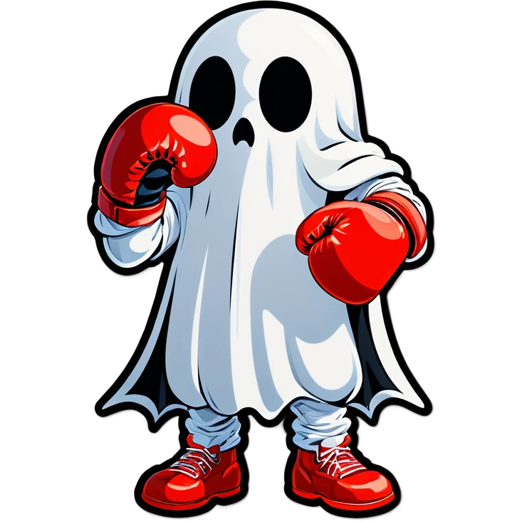 Ghost with boxing gloves  emoji