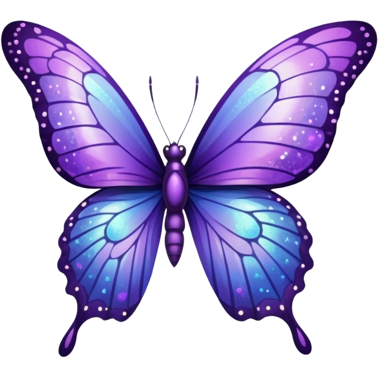 glitter purple buttlerfly emoji
