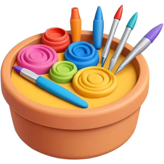 colorful modeling clay with tools emoji