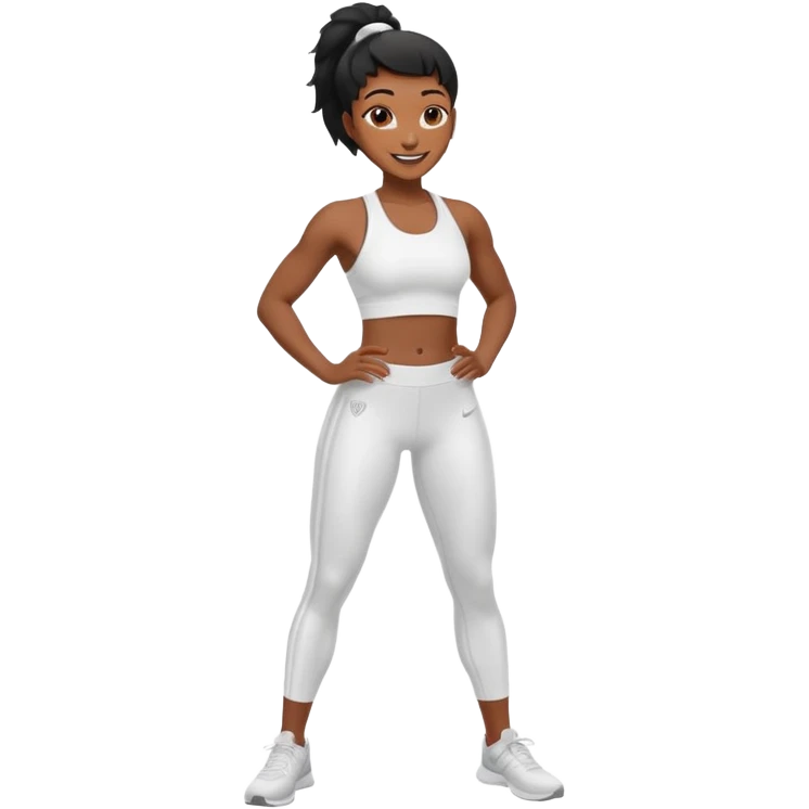 back woman in white sportswear Fit body emoji