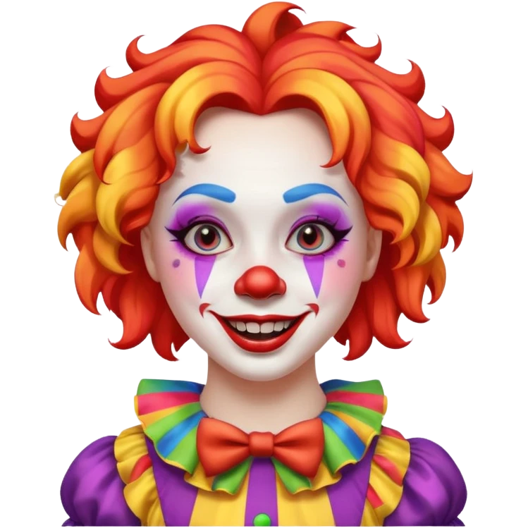 A undressed clown girl emoji