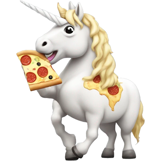 unicorn eating pizza  emoji